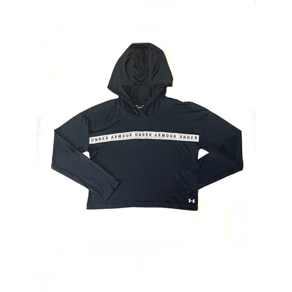 Under Armour.Athletic crop hoodie sweatshirt, black color, size m - Picture 9 of 10
